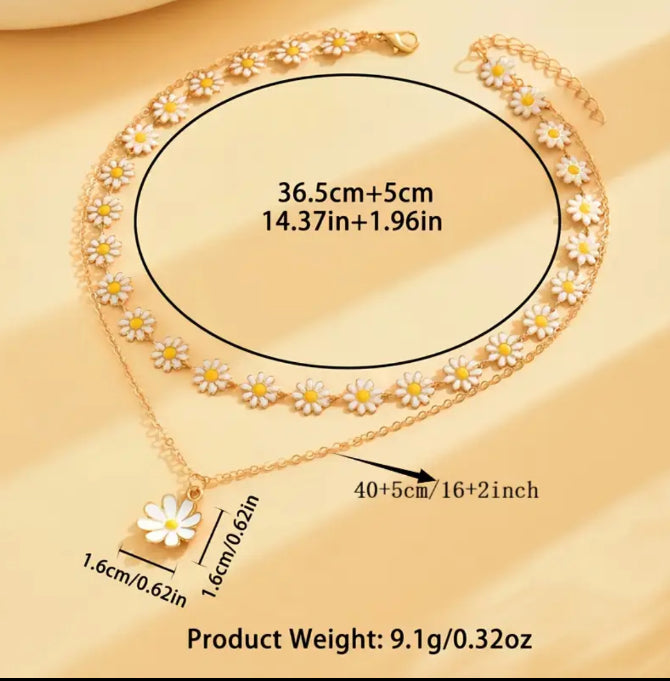 Golden Sunflower Necklace – Stainless Steel Elegance