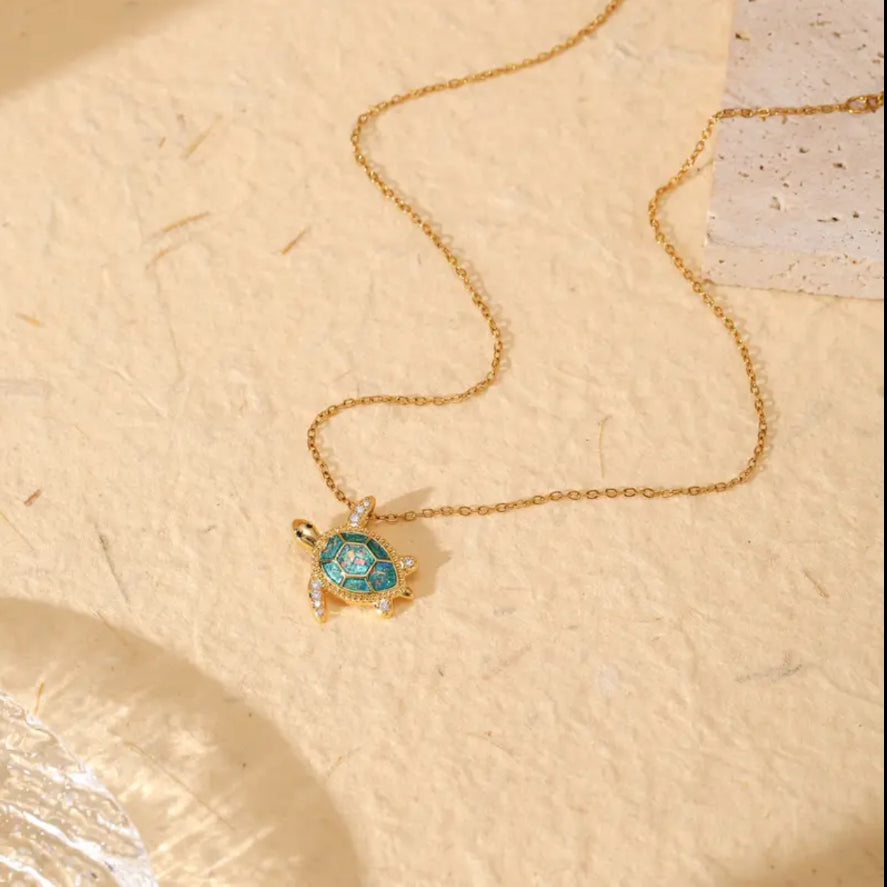 Turtle Pendant Necklace – Stainless Steel Jewelry