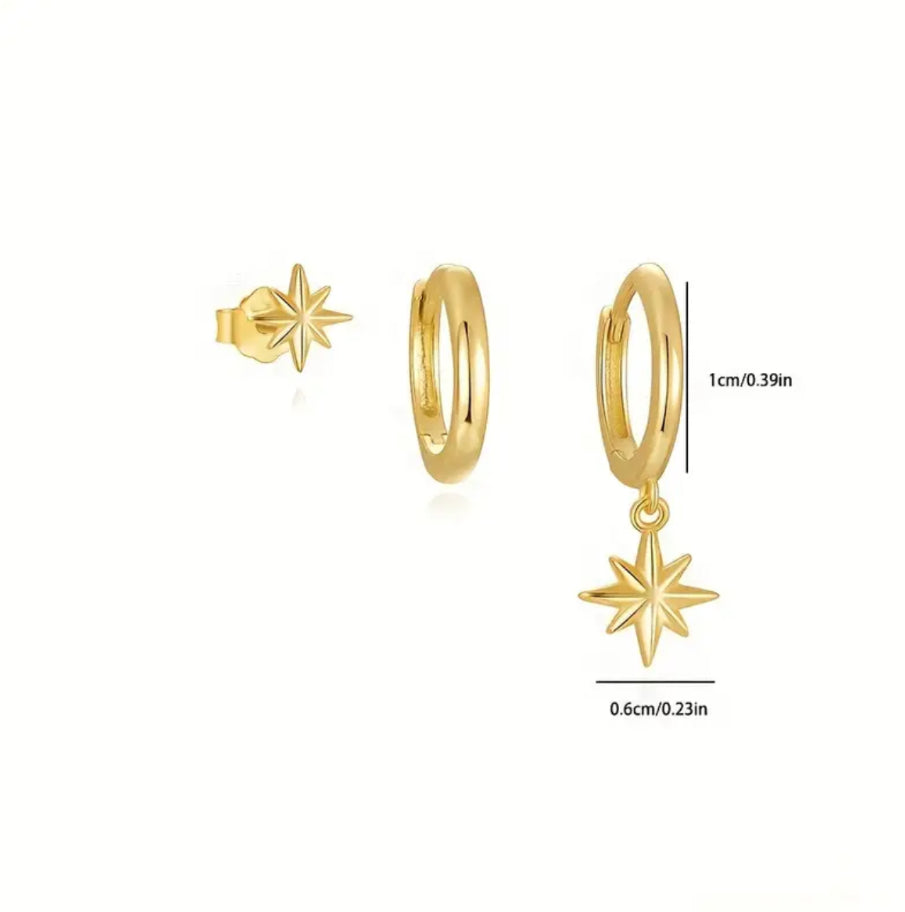 3-Piece Women’s Octagram Pendant Set