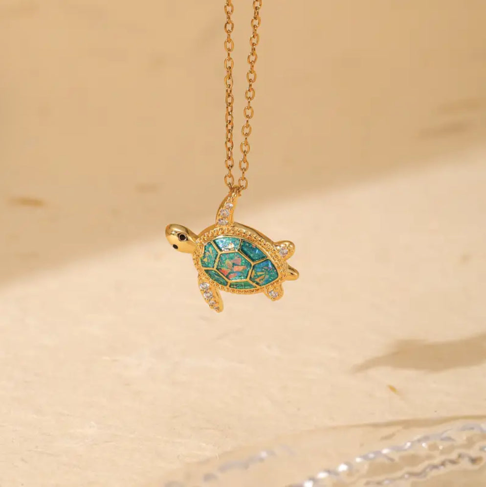 Turtle Pendant Necklace – Stainless Steel Jewelry