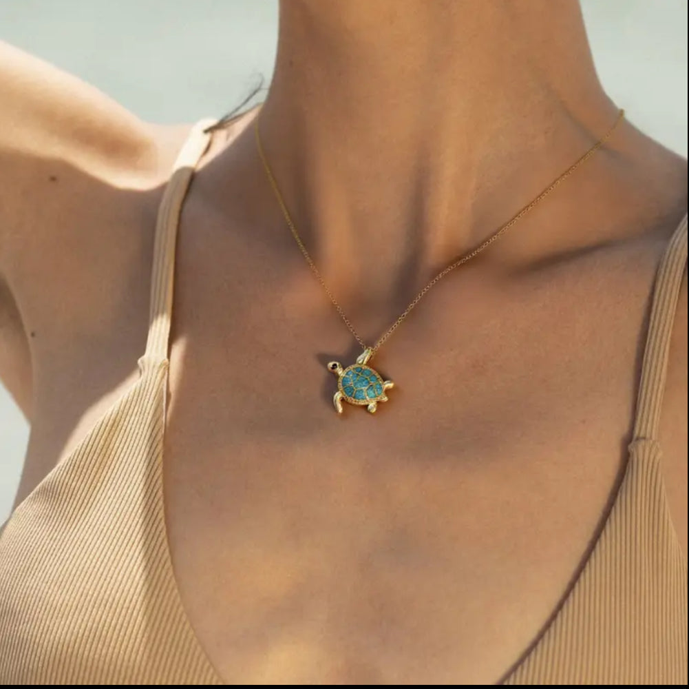 Turtle Pendant Necklace – Stainless Steel Jewelry