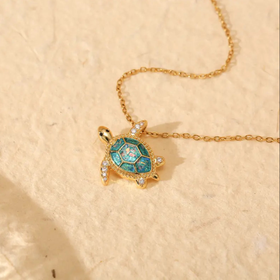 Turtle Pendant Necklace – Stainless Steel Jewelry