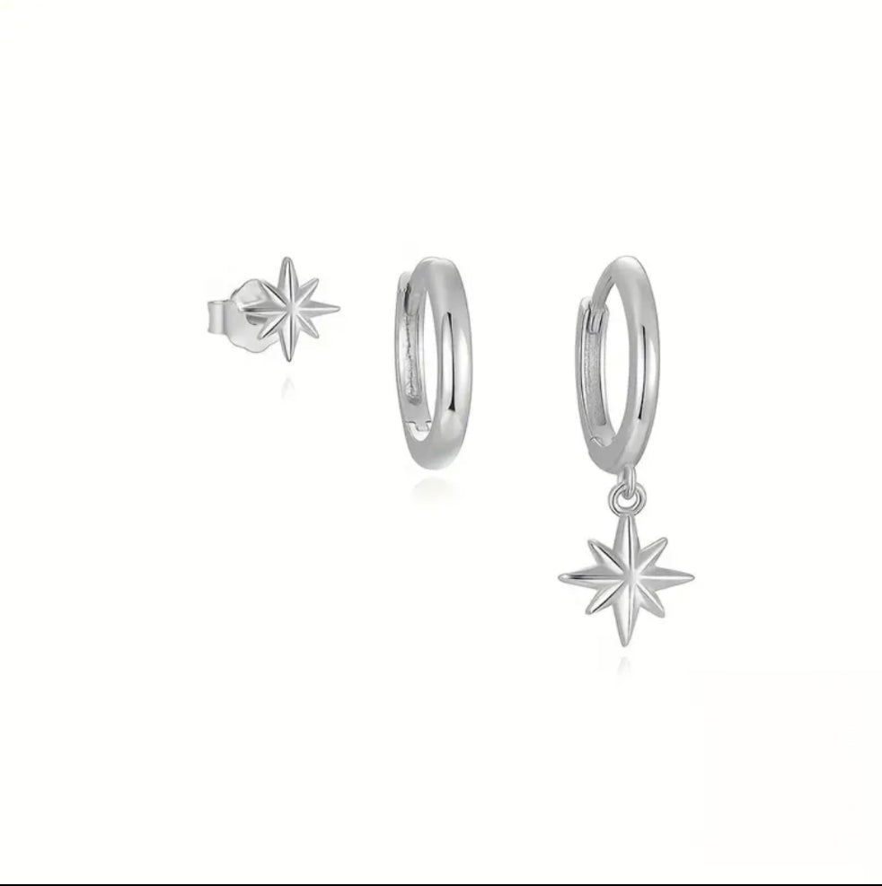 3-Piece Women’s Octagram Pendant Set